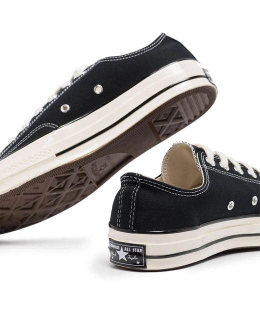 Converse Black Senaker Chuck 70 Vintage Canvas niedrig schwarz/schwarz/gret
