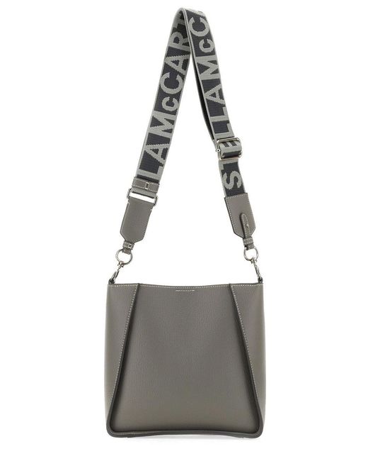 Stella McCartney Gray Grained Alter Mat Stella Logo Crossbody Bag
