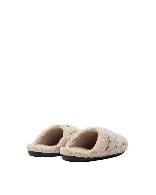Moon Boot Teddypantoffels in het White