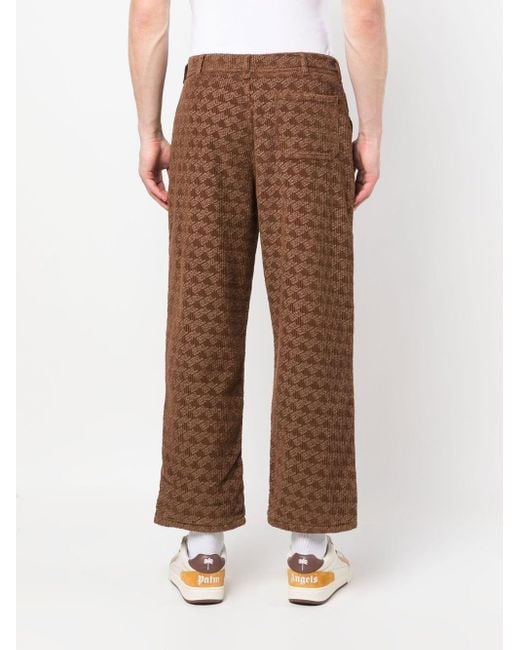 ERL Brown Corduroy Embossed Pants Woven Clothing