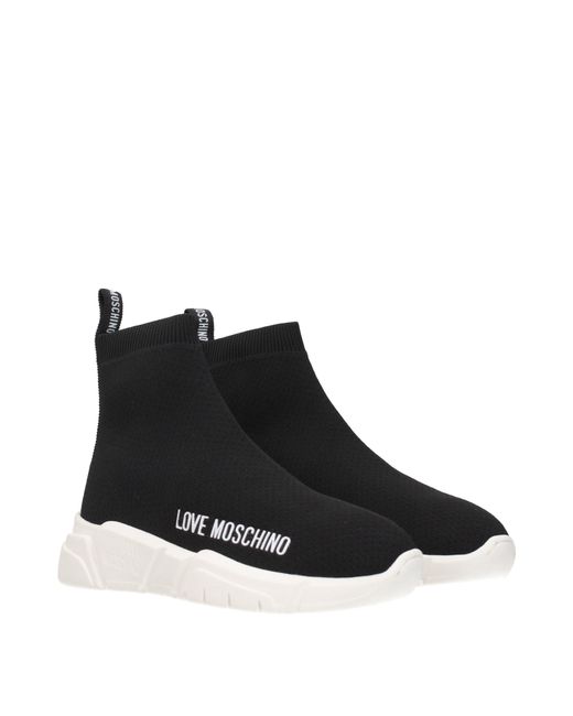 Love Moschino Black Sneakers Donna Tessuto Nero