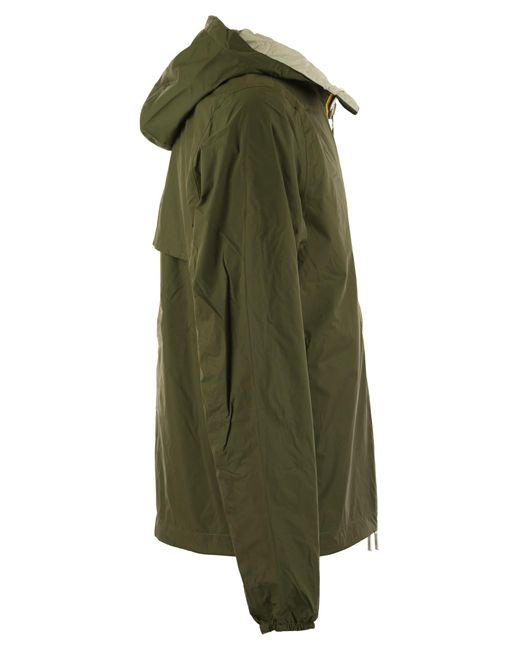 K-Way Green Jake Plus Reversible Hooded Jacket for men