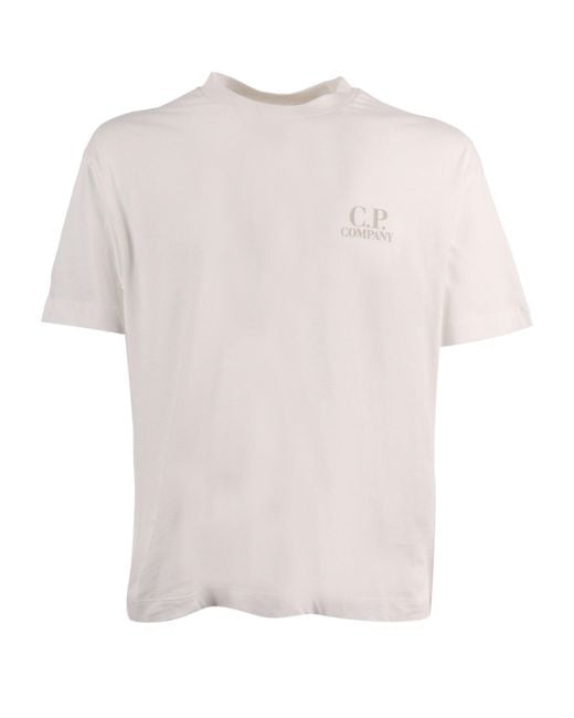 C P Company White T Shirts Short Sleeve