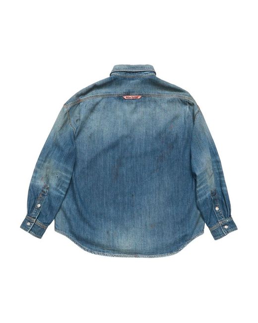 Acne Blue Denim Cotton Shirt for men