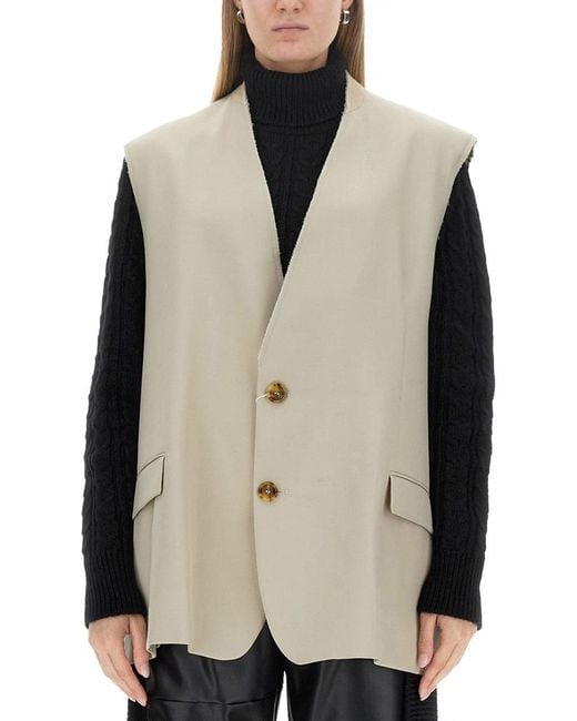 MM6 by Maison Margiela Natural Single-Breasted Vest