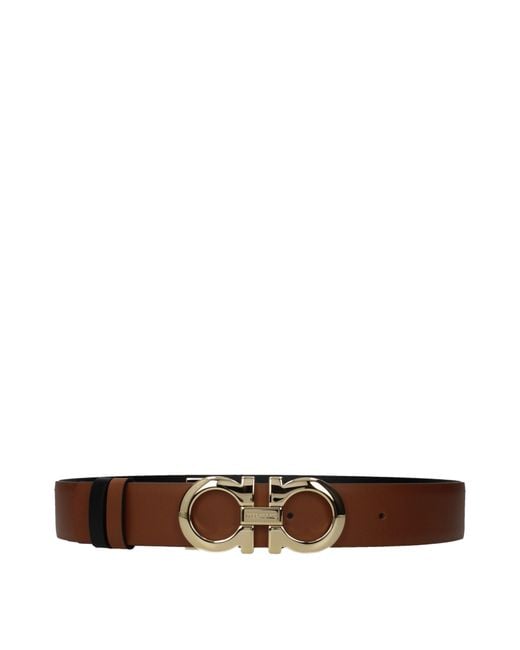 Ferragamo Brown Cinture Donna Pelle Marrone/Nero