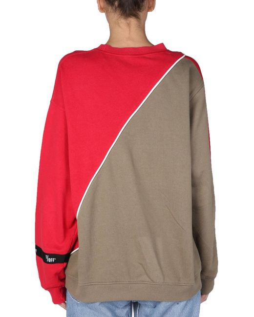 1/OFF Red Hybrid Sweatshirt