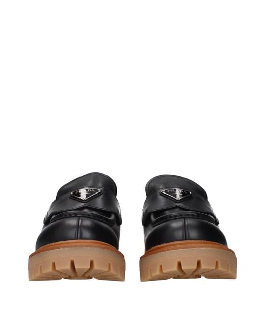 Prada Black Leather Loafers