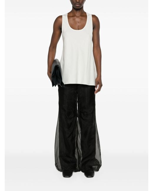 Lemaire White Bias Cut Tank Top for men