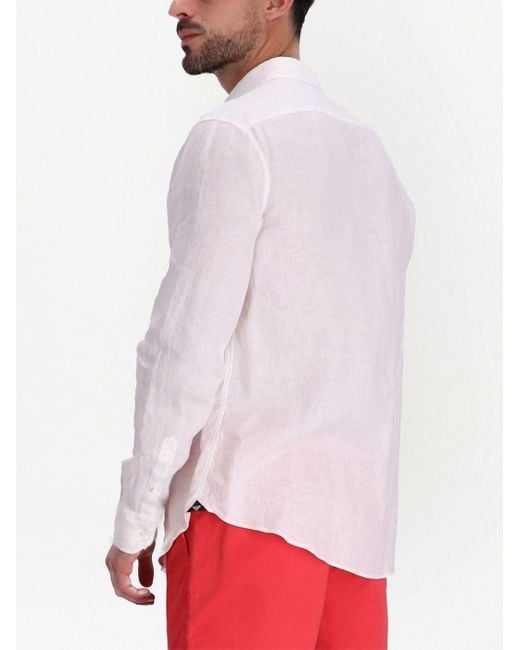 Emporio Armani Pink Linen Shirt for men