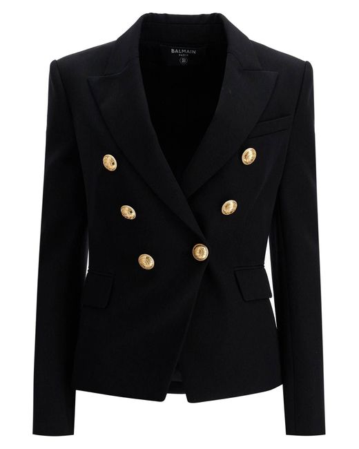 Balmain Black "6-Button Grain De Poudre Jacket