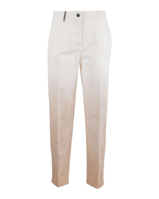 Peserico White Tailored Trousers With Subtle Gradient Effect