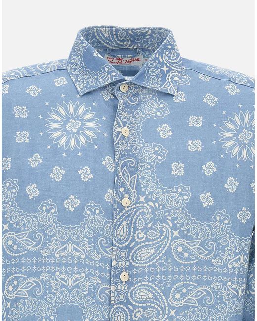 Mc2 Saint Barth Pamplona Linnen Shirt In Lichtblauw in het Blue voor heren