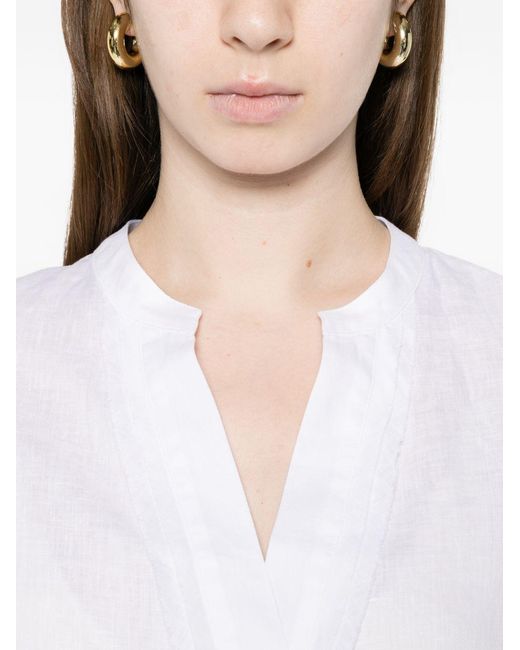 Trame Auree White Linen Blouse