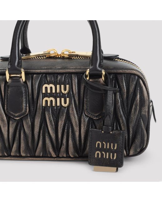 Miu Miu Black Mini Bauletto Leather Shoulder Bag