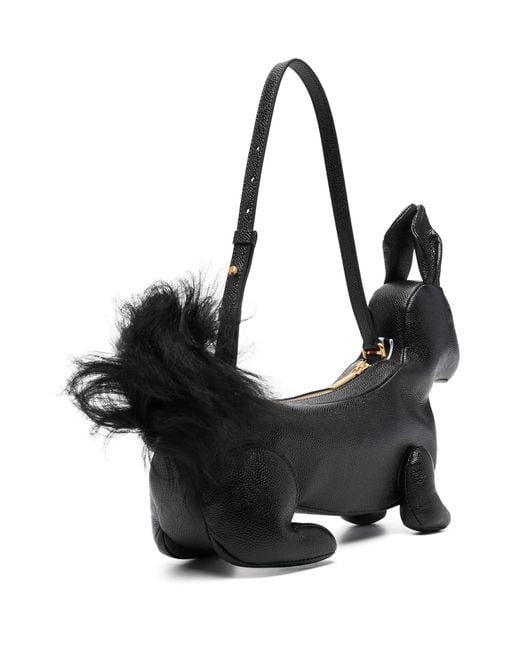 Thom Browne Black Leather Shoulder Bag