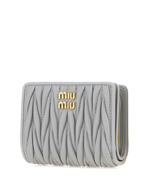 Miu Miu Gray Pastel Leather Wallet