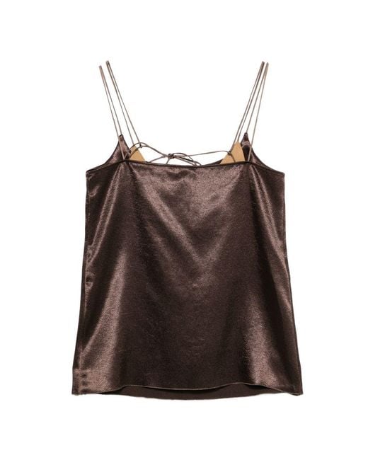 Alysi Brown Satin Top