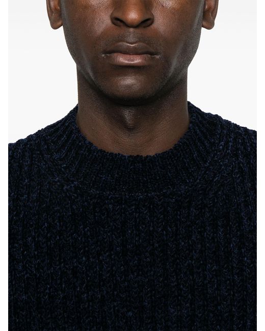 Junya Watanabe Texturierter Strickpullover in Blue für Herren