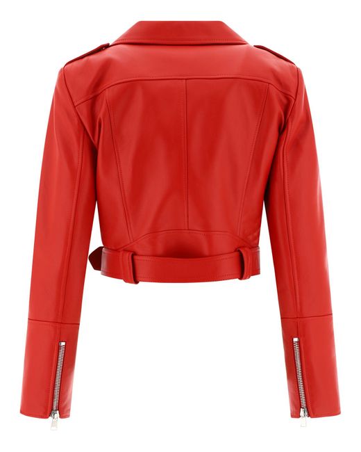 Veste "Biker Crop" Alexander McQueen en coloris Red