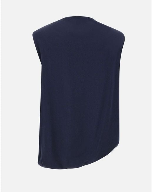 Blue Viscose Blend Sheevel Sheevel Top Kaos