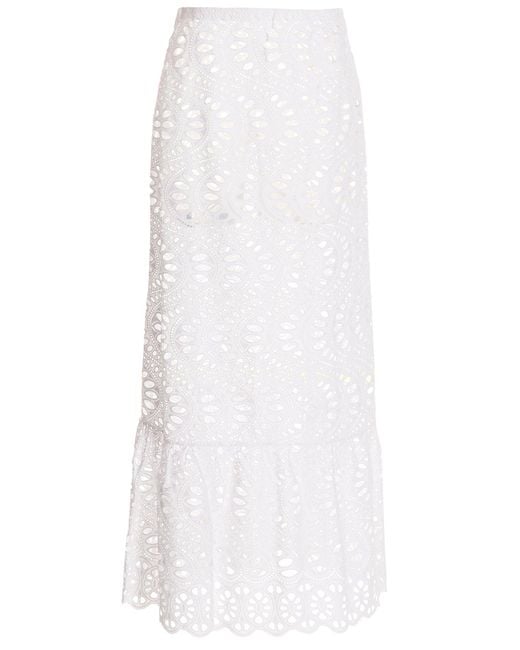 Gonna Lunga Macramè Giambattista Valli de color White