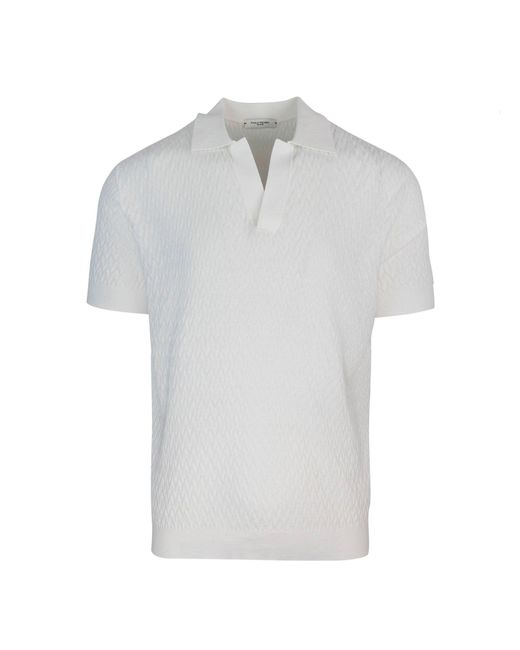 Paolo Pecora White Polo in Cotone Bianca