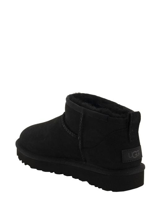 Ugg Black Classic Ultra Mini Sheepell Stiefel
