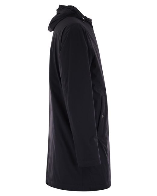 Herno Blue Long Nylon Jacket for men
