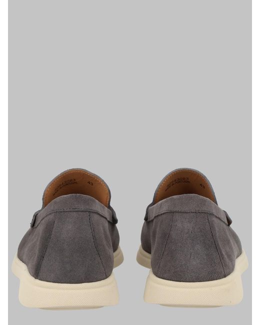 Boss Gray Premium Leather Loafers For for men