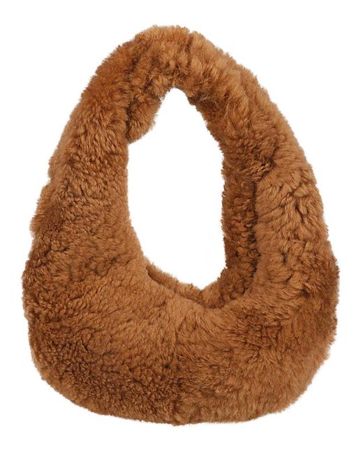Anita Bilardi Brown Faux Fur Shoulder Bag