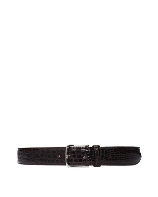 Orciani Black Belts Leather/Moor's Head
