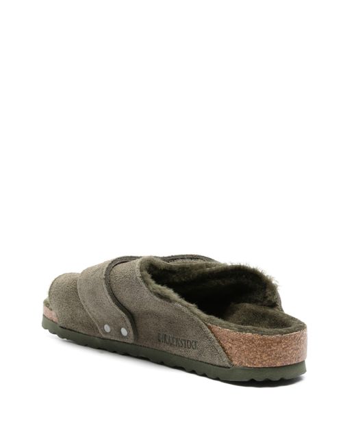Birkenstock Kyoto Shearling Tijm, Suede Leer/nubuck in het Green