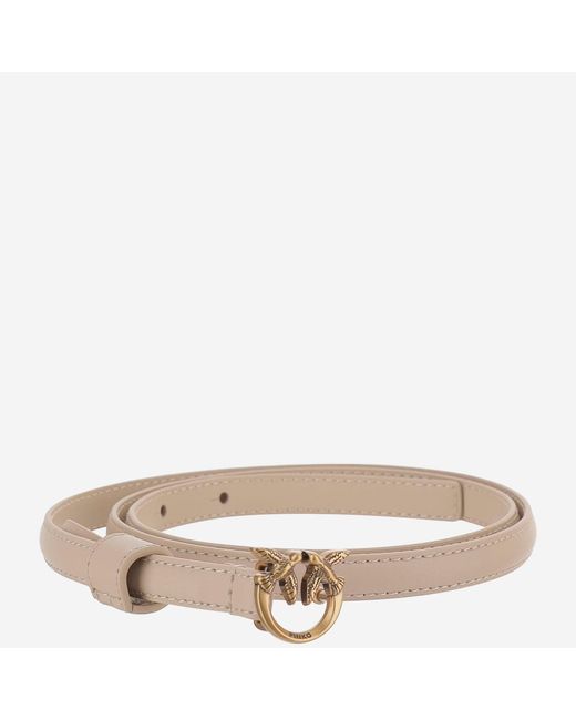 Pinko Natural Leather Belt With Logo