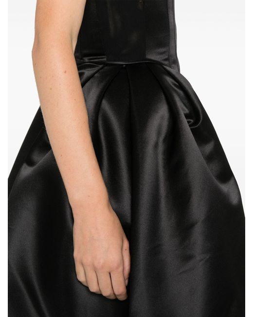 Vivetta Black Duchess Satin Mini Bustier Dress