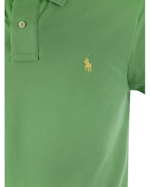 Polo Ralph Lauren Green Slim Fit Pique Polo -Hemd
