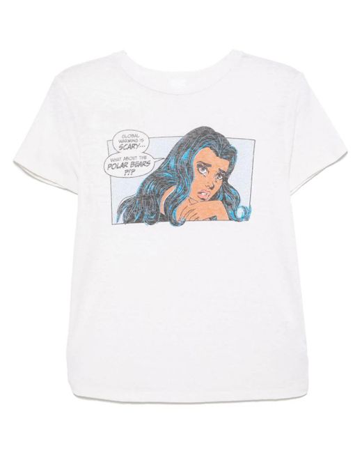 Re/hecho camiseta con sampa grafica Re/done de color White