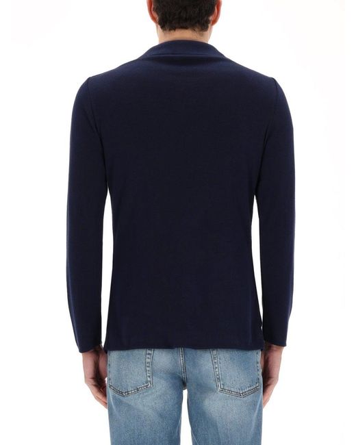 Lardini Blue Knitted Jacket