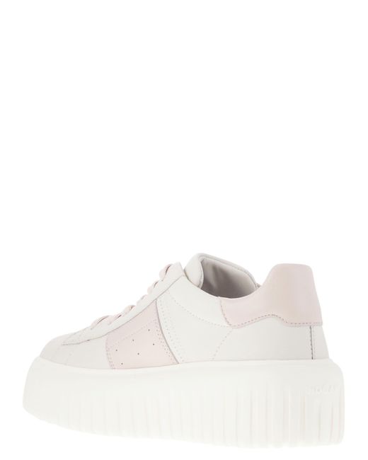 Hogan White H-Stripes Trainers With Side Band Sneaker