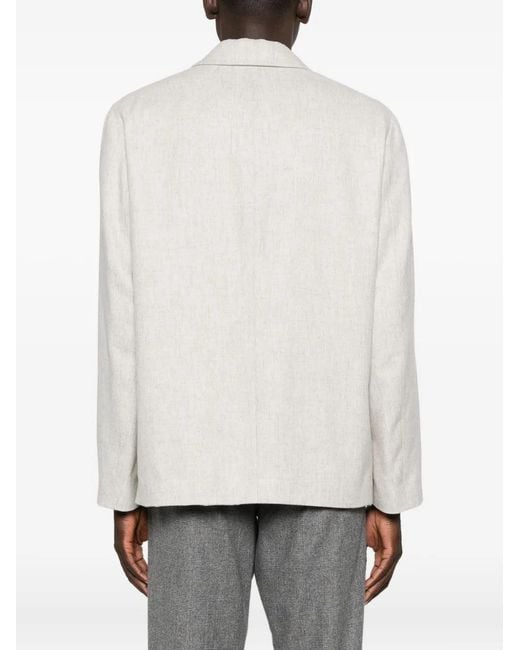 Lardini White Jacket With Patch Pockets