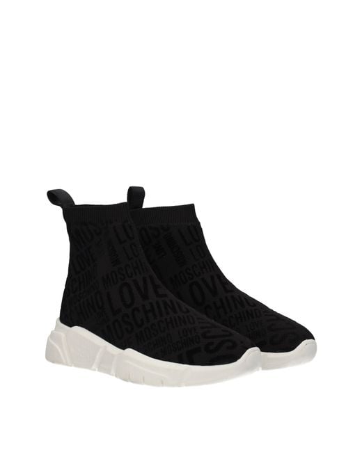 Love Moschino Black Sneakers Donna Tessuto Nero