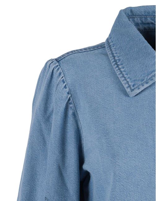 7 For All Mankind Blue Puff Sleeves Shirt Hana
