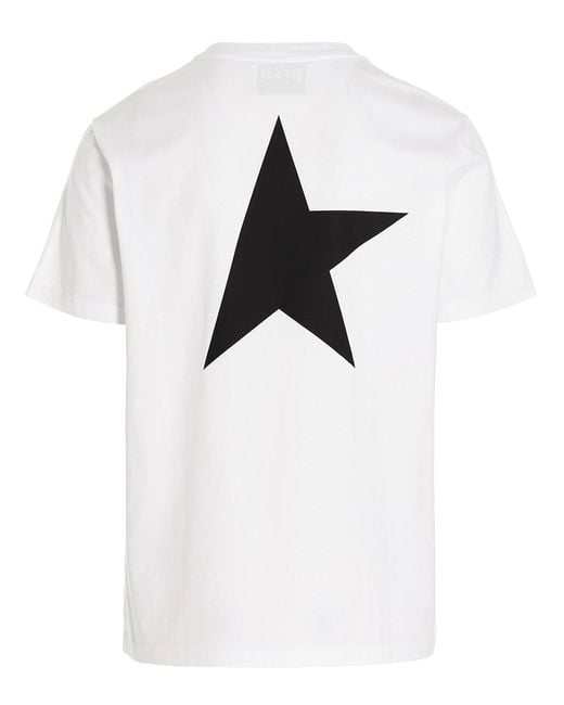 Golden Goose Deluxe Brand White Crewneck T-Shirt With Logo Prints for men