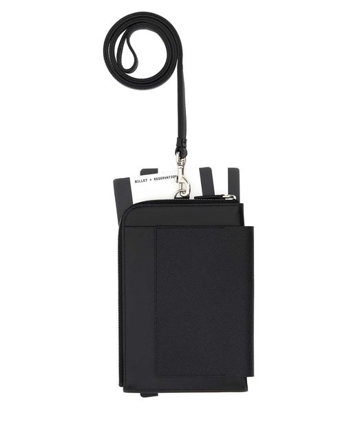 Balenciaga Black Leather Phone Holed for men
