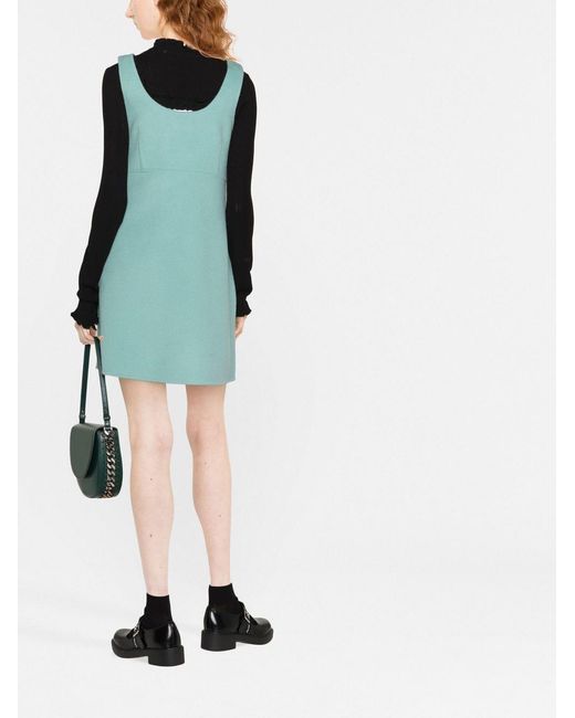 P.A.R.O.S.H. Blue Stud-Detail Wool Mini Dress