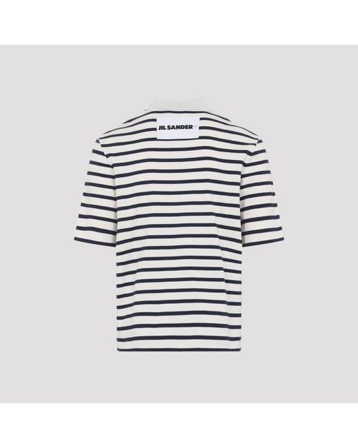 Jil Sander Blue Cotton T-Shirt