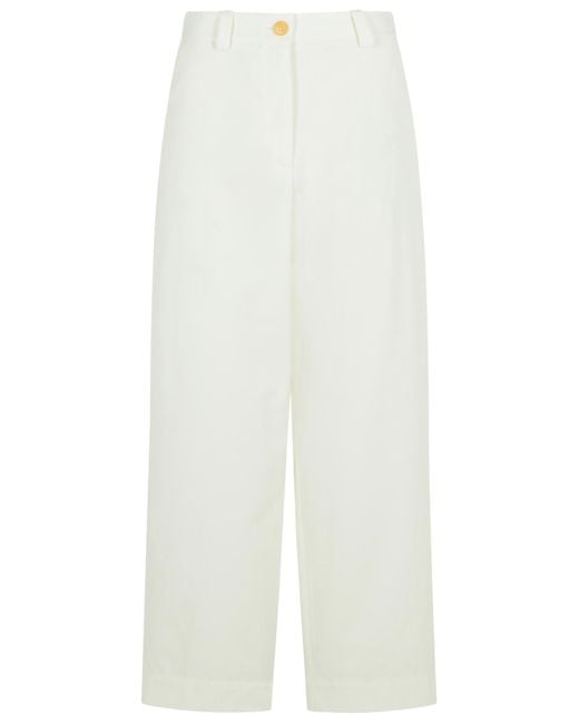 Khaite White Gari' Cotton Pants