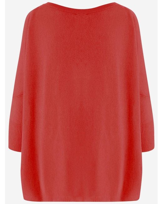 Allude Red Cashmere Sweater