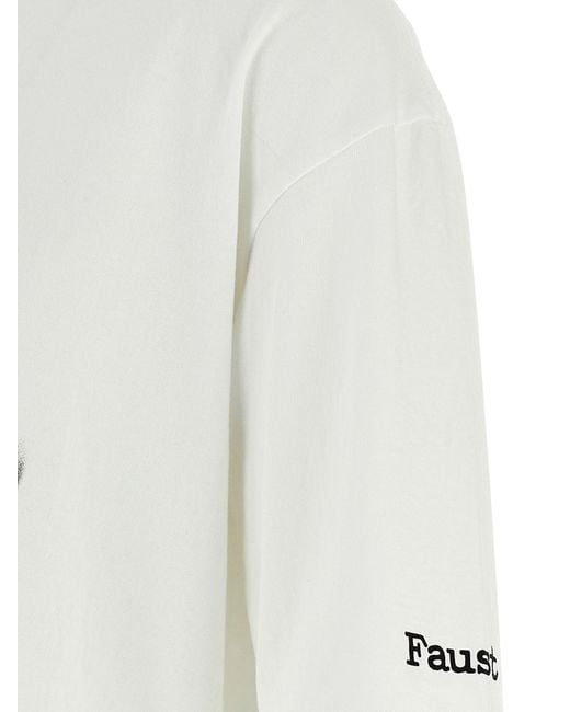 Undercover White Oversized Crewneck T-Shirt With Abstract Print for men