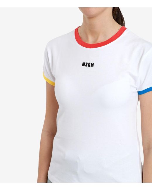 MSGM White T Shirts And Polos